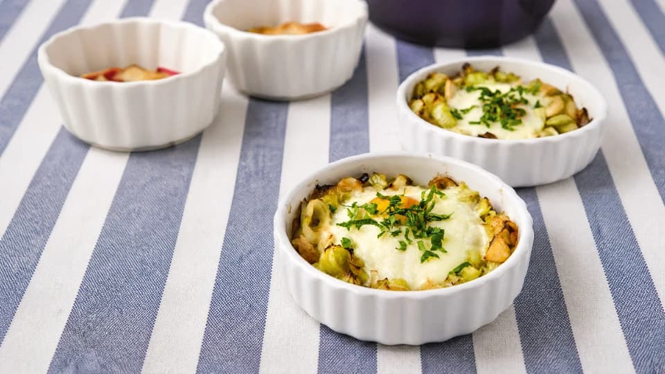 Fırında Pırasalı Yumurta