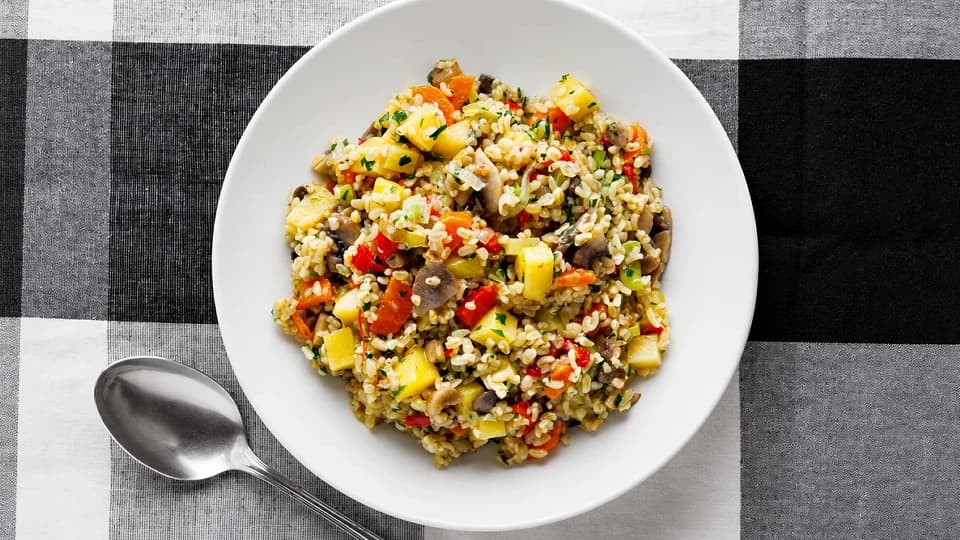 Patatesli Sebzeli Bulgur Pilavı