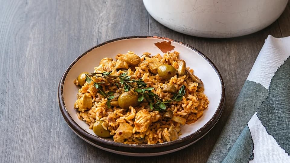 Tavuklu Zeytinli Pilav